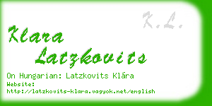 klara latzkovits business card